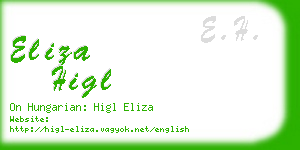 eliza higl business card